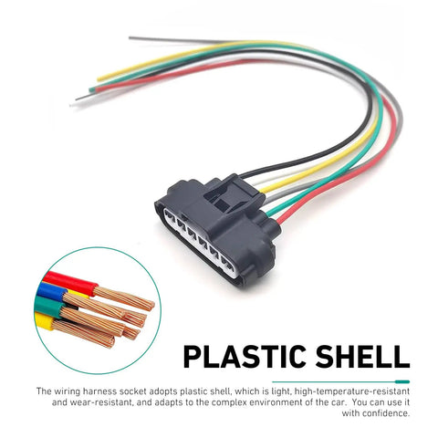 Heat Resistant 6 Pin Throttle Body Pigtail Connector 6 Way Plug and Play Wiring Harness For Throttle Position Sensor TPS Repair