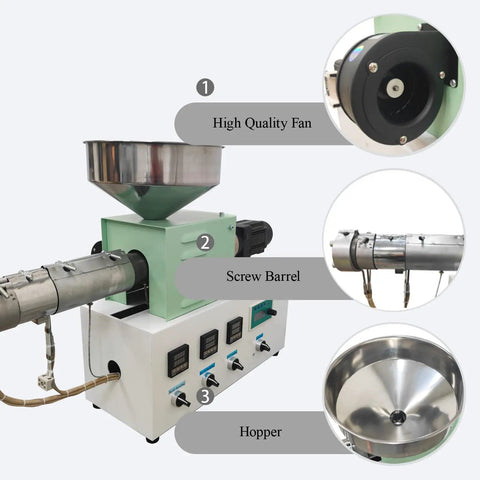 Smooth Operator Single Screw Extruder Machine For 3D Printer Filament Making With Precision Temperature Control And Pulse Driver Supporting PLA And ABS No Fuss Workstation