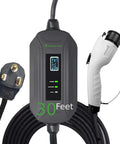 Level 2 EV Charger 240V 16A Portable EVSE with Smart Chip Technology, 30 ft cable, NEMA 6-50P plug, safe fast charging