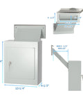 Through Wall Drop Box With Lock For Secure Mail And Payments Wall Mailbox With Rainproof Cover And 10 Inch Adjustable Chute