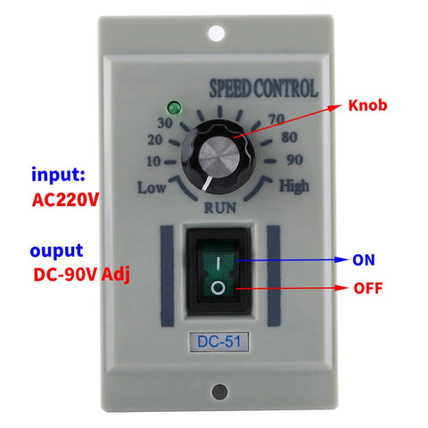 High Precision DC Motor Speed Controller For Permanent Magnet Motors, 24V-90V Output, 110V AC Input, 400W Regulator Switch