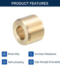 Front view of Brass Sleeve Bearing Self Lubricating Bushing for Plain Shafts Half Inch Bore One Inch Outer Diameter Eleven Sixteenths Inch Length Two Pack Beefy Heavy Duty Shaft Bearing