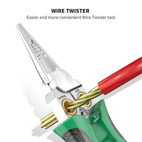 Heavy Duty 18 In 1 Wire Stripper Tool With Voltage Tester And Crimper Wire Twister Feature Demonstration 1-4 mm2 Stripping Range 12-250V