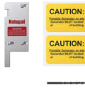 Generator Interlock Kit For Square D Vertical Main 150 And 200 Amp Breaker 3 1/4 To 4 Inch Spacing With Drill Bit And Caution Signs