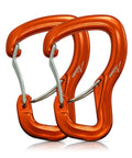 Heavy Duty Carabiner Clip 8KN 800KG Ultra Lightweight Aluminum Carabiners With Double Door D Ring, orange, 2 pack