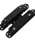 Black metal Beefy Heavy Duty Concealed Door Hinge For Wood Doors Adjustable Multi Directional Invisible Cross Hinge 180 Degree Swing Load Bearing 40kg