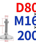 Rock Solid Heavy Duty Furniture Leveling Feet Built Tough With Heavy Hitter 304 Stainless Steel Adjustable Levelers Specifications D80 M16 200mm