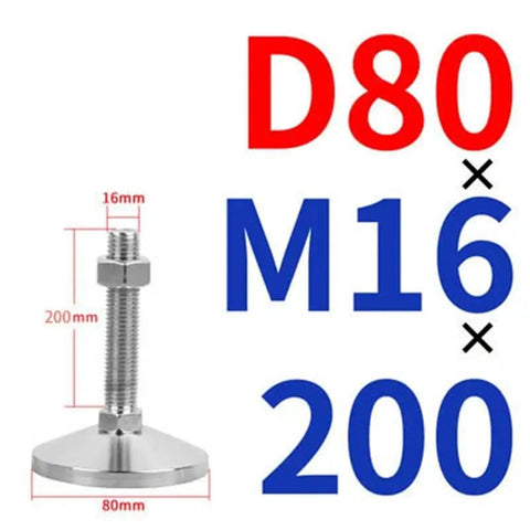 Rock Solid Heavy Duty Furniture Leveling Feet Built Tough With Heavy Hitter 304 Stainless Steel Adjustable Levelers Specifications D80 M16 200mm