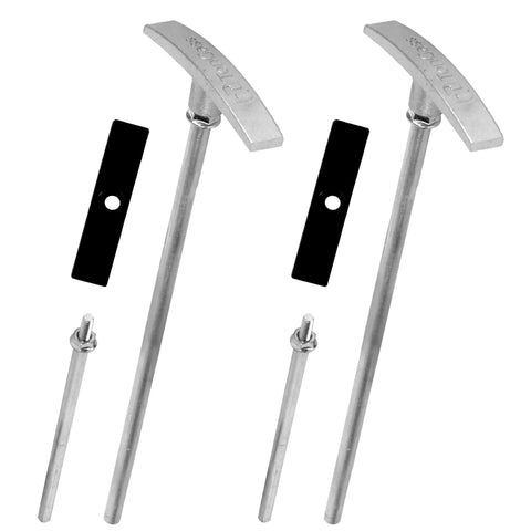 Two Pack Universal RV Waste Valve Replacement Kit with Camper Dump Valve Handle and Tube Extensions, includes mounting bracket