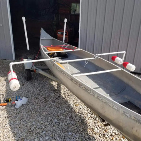 Kayak with High Visibility Red and White Foam Buoys for Easy Spotting, featuring 5x11 Inch Crab Trap Floats and Marker Buoys for Fishing.