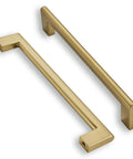 Six Pack 6 Inch Center To Center Brushed Brass Cabinet Pulls Heavy Duty Solid Metal Drawer Handles for Kitchen and Bathroom Cabinets