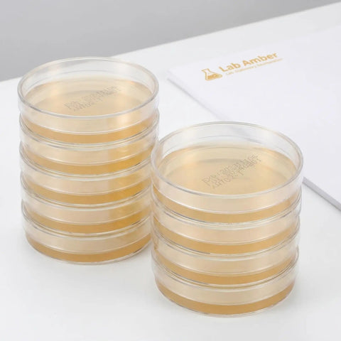 Stacked Ready To Use Prepoured Sterile Petri Dishes 70mm With Nutrient Agar And Lids for mold testing and microbiology projects