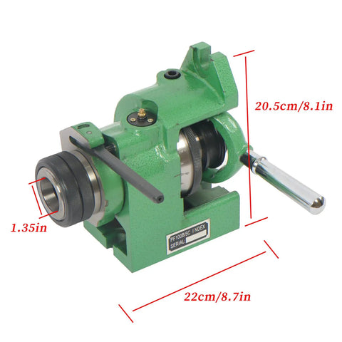 Rugged 5C Collet Spin Index Fixture Delivering Badass Stability And Dead Easy Vertical Or Horizontal Milling Setup For Hard Core Shop Floors Today Precision Ground, shown from side with dimensions.