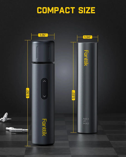 Sleek Pocket Capsule Cordless Electric Screwdriver Kit With Deluxe Extra Bit Holder And Storage Pouch Pretty Dang Handy For Fast Repairs And Weekend Diy Tasks compact size dimensions displayed with sleek design.