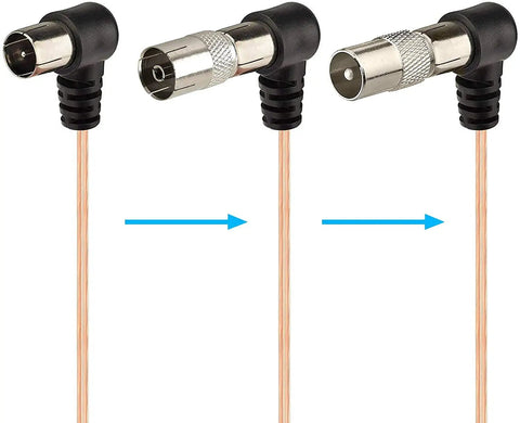 FM Dipole Antenna 75 Ohm Indoor AM Loop For Clear FM Reception coaxial connectors shown in detail