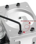 Close-up of the belt tension adjustment screw on the Knockout Precision Hollow Rotary Actuator for stepper motors.