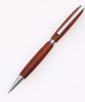 Premium Slimline Pen Turning Kit With 10 Pack Assorted Fly Metallic Finishes Including Gold Black Chrome Gun Metal And Copper Plus Cross Style Refills For Crafting Dope Custom 7mm Ballpoint Pens displayed in sleek wooden design.