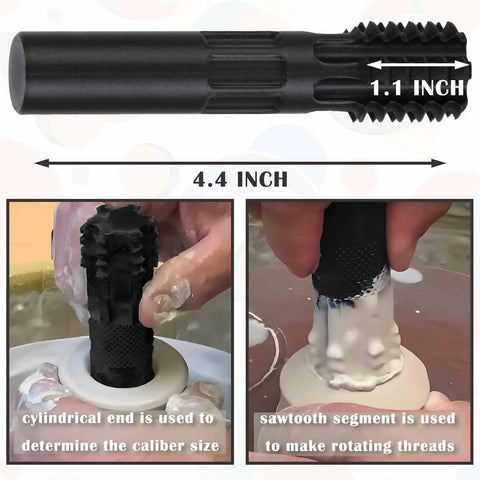 Clay Threading Kit For Pottery With Tap And Die Set For Jars And Lids Caps Thread 1 Inch Obsidian Black DIY Friendly Jar Cap Making Tool For Craft Enthusiasts Easy To Use And Durable