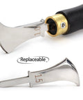 Leather Edge Creaser Set With Stainless Steel Tips 1.0mm 1.5mm And Wood Handle for leatherwork detailing