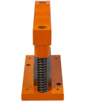 Side view of 8 Inch Sheet Metal Brake For One Quarter Inch Thick Steel, 8 Inch Wide, MP4110 Model, orange tool with spring detail