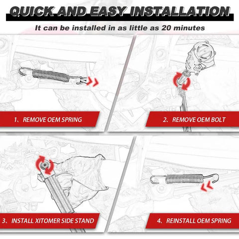 Step-by-step guide to installing CRF150R Kickstand For Dirt Bike Side Stand Lightweight 6061 Aluminum on soft terrain, 2007-2021 models.