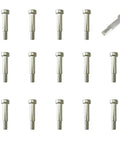 15 Piece Premium 304 Stainless Steel Hex Socket Shoulder Screws M5 Point Eight Thread Twenty Millimeter Length in a group.