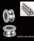 Stainless Steel U Groove Gate Roller Kit For Barn Doors Beefed Up Heavy Duty Cable Pulley Block With Bearing