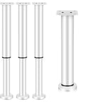 4 Pack Adjustable Steel Furniture Legs For Cabinets And Tables Telescopic Feet With Height Adjustment White Leg Risers