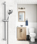 Bathroom with 28 Inch Shower Slide Bar with 360 Degree Adjustable Handheld Shower Head Holder, Chrome Finish