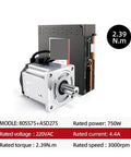 AC Servo Motor Kit 750W With 80SS75 Encoder, 5A, Two Point Thirty Nine Newton Meters Torque, ASD275 Servo Drive shown in image