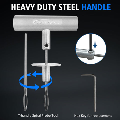 Heavy Duty Steel T-Handle from 35 Piece Heavy Duty Universal Emergency Tire Repair Kit For Cars Trucks SUVs ATVs And More Ready To Roll.