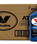 Mercon V Automatic Transmission Fluid Conventional Formula in 1 quart bottle next to case packaging.