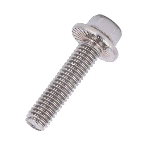 M6 Hex Flange Screw 304 Stainless Steel close-up view for heavy duty jobs, DIY builds, and home appliances.