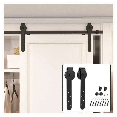 Full Extension Drawer Slides With Detachable Quick-Release Latches on barn wood door interior rails, black hardware set