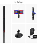 Dyson PencilVac Fluffycones cordless vacuum 6-piece set with floor head, brush, crevice tool, stand, and charger