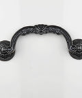 Close-up of Four Pack Vintage Dresser Drawer Pull Handle, Antique Bronze and Black Zinc Alloy, 128mm, 6.4 Inch Total Length.