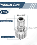 Beefy Stainless Steel Pressure Washer Adapter Swivel Quick Connect Three Eighth Inch Male Plug To M22 14mm Male Quick Connect Fitting For Power Washers Hose, 22mm x 41mm