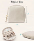 Travel Jewelry Case For On The Go Gear Cream Velvet Organizer Pouch With Zipper For Bracelets Rings And Earrings Compact Yet Spacious