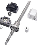 C7 RM16 SFU16 Pre Machined Ball Screw Kit With BK BF12 Fixed Floating Mounts features metallic ball screw and mounts.