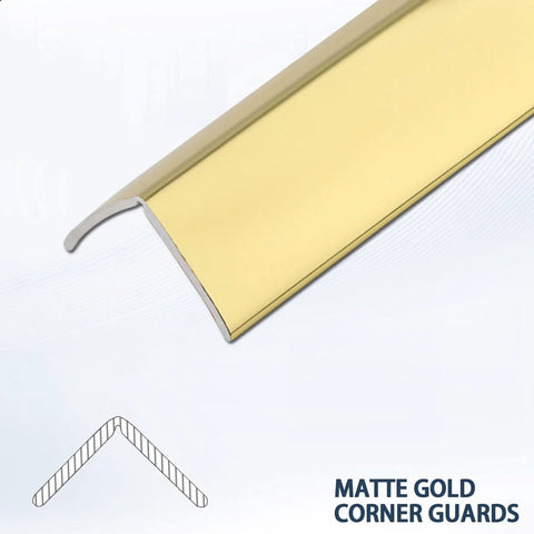 Top Tier Matte Gold L Shaped Corner Guards Peel And Stick Molding Trim For Furniture Edge Bumper table protector detail view
