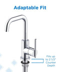 Chrome Bathroom Sink Faucet With Single Handle Side Lever One Hole Installation Durable Brass Construction Metal Touch Down Drain Sleek Arch Spout For Modern Vanity showing adaptable fit feature