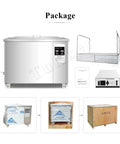 Heavy Duty Industrial Ultrasonic Parts Cleaner With Adjustable Heat And Power For Automotive Injectors Carburetors And Engine Parts Package and assembly.