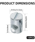 Beefy M8 Barrel Nuts Cross Dowels Slotted Nuts Set 15 Pcs Zinc Plated M8x11.5x14.5mm product dimensions image
