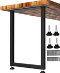 Heavy Duty 14 Gauge Steel Counter Height Table Legs 34 By 24 Inch Square Metal Frame for DIY Kitchen Island, Industrial Black, Set of 2