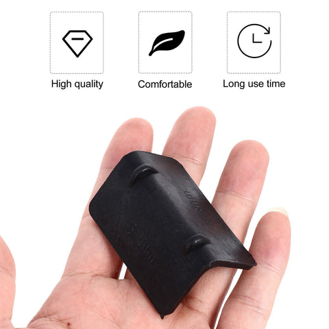 Hand holding Heavy Duty Black Plastic Corner Protectors For Shipping Straps And Pallet Edges, Sturdy Cargo Guards For Industrial Packaging