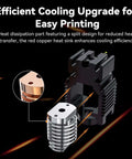 Efficient cooling upgrade with heat dissipation part, highlighting red copper heat sink for Ender 3 V3 SE KE Hotend Upgrade Kit.