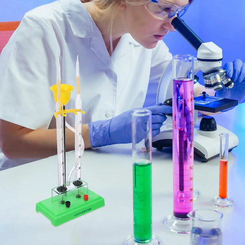 Water Electrolysis Experiment Kit For Home School Hands On Lab Demonstration Of Hydrogen And Oxygen Production With Durable Plastic Electrolyzer Apparatus Perfect For Classrooms And Home Lab Projects with student using microscope
