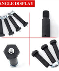 Heavy Duty Greaseable Trailer Axle Spring Shackle Bolts With Knurled Shoulders And Lock Nuts, 9 By 16 Inch X 3 Inch Fits 2K To 7K Lb Trailers, 14 Pack showing bolts with black rubber sleeves.