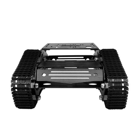 Kickass Smart Robot Tank Chassis Kit Built With Aluminum Alloy And 2WD Motors front view with durable low noise track base