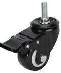 Built Tough 25 Inch Swivel Caster Wheel With Snappy Lock Brake And Twin Bearings For Heavy Duty Cart Furniture Trolley Low Noise Poly Roller M12 Mount, close-up view.